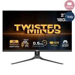 Twisted Minds 27'' QHD Fast IPS, 180Hz, 0.5MS, HDMI 2.1, HDR400 RGB Gaming Monitor - Black